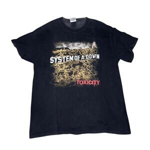 Vintage Y2K System Of A Down Toxicity Large Band T-Shirt Tennessee River Tag